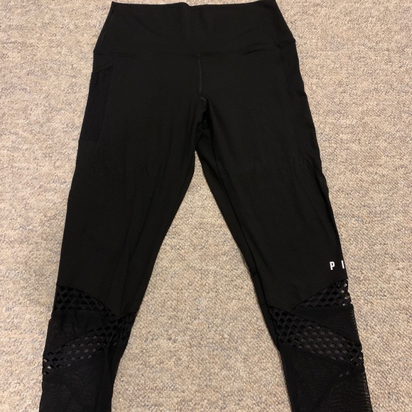 PINK Black Mesh Leggings